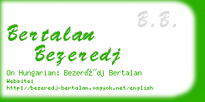 bertalan bezeredj business card